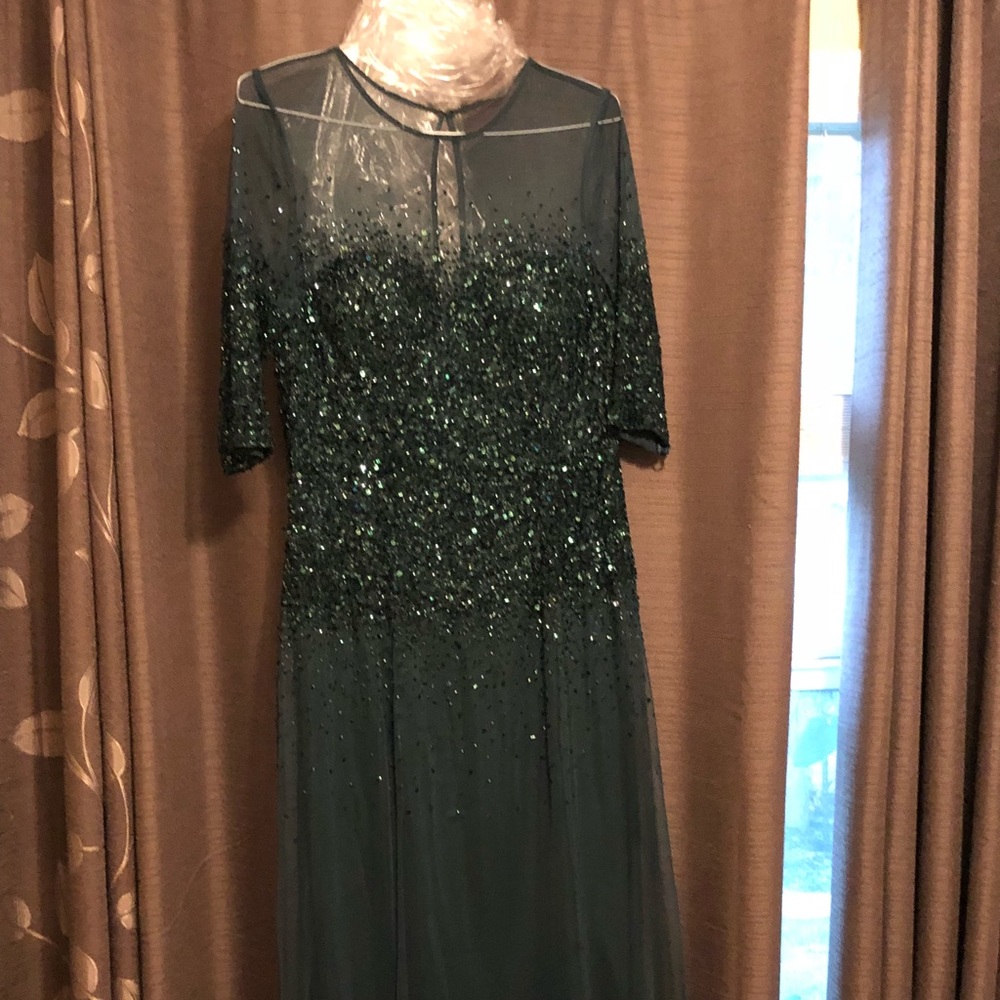 Emerald sequin evening gown